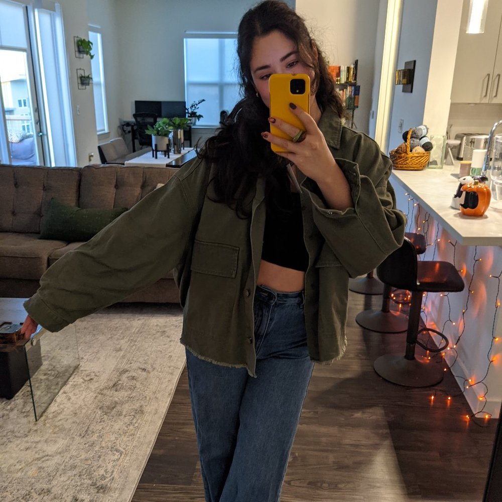 NWT oversized Zara green jacket